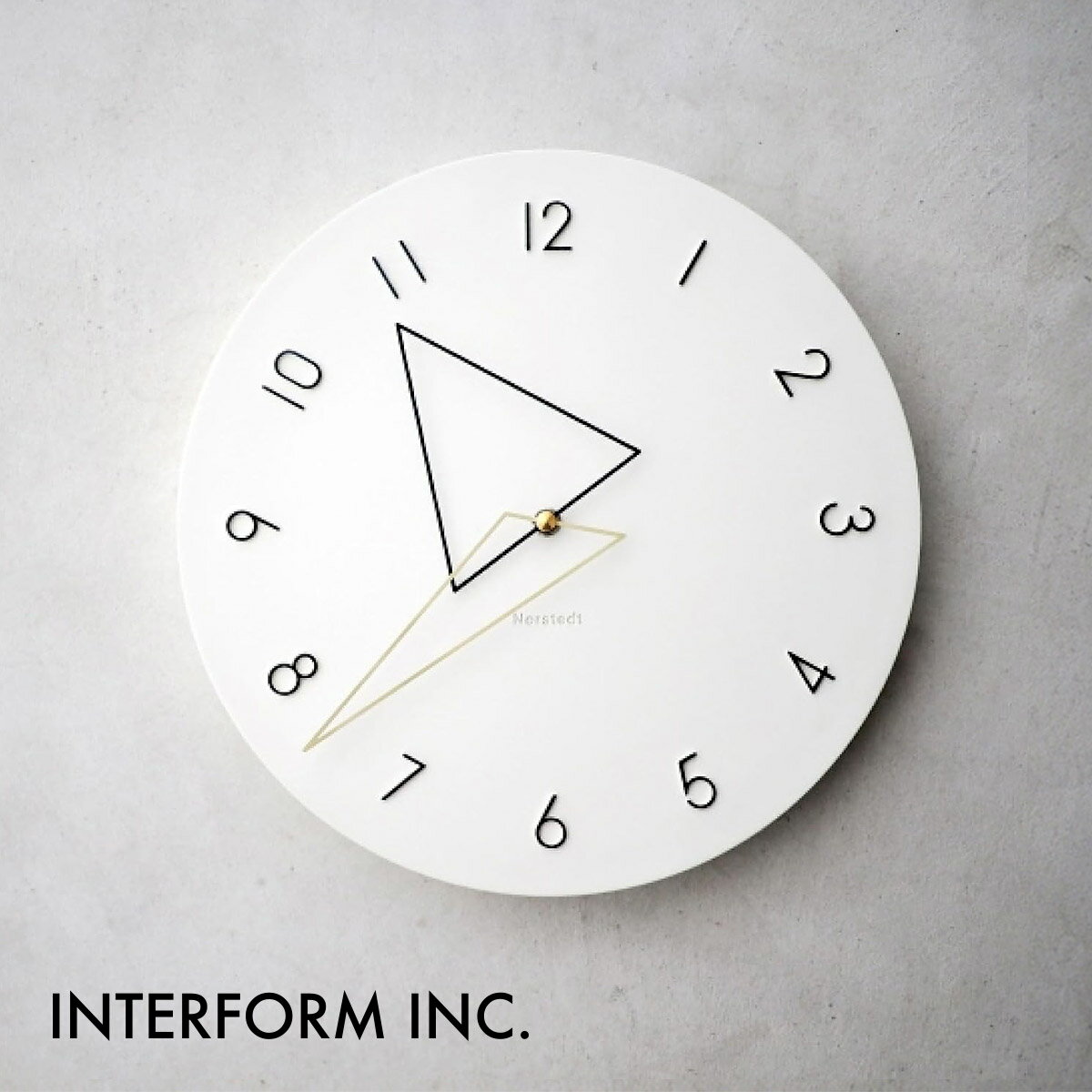 乐天商城 - Kolmio コルミオ ウォールクロック【アイボリー】CL-4342 IV INTERFORM インターフォルム 壁掛け時計 インテリア 北欧 モダン スイープムーブメント 連続秒針 静音 おしゃれ ジオメトリック【沖縄・離島 お届け不可】