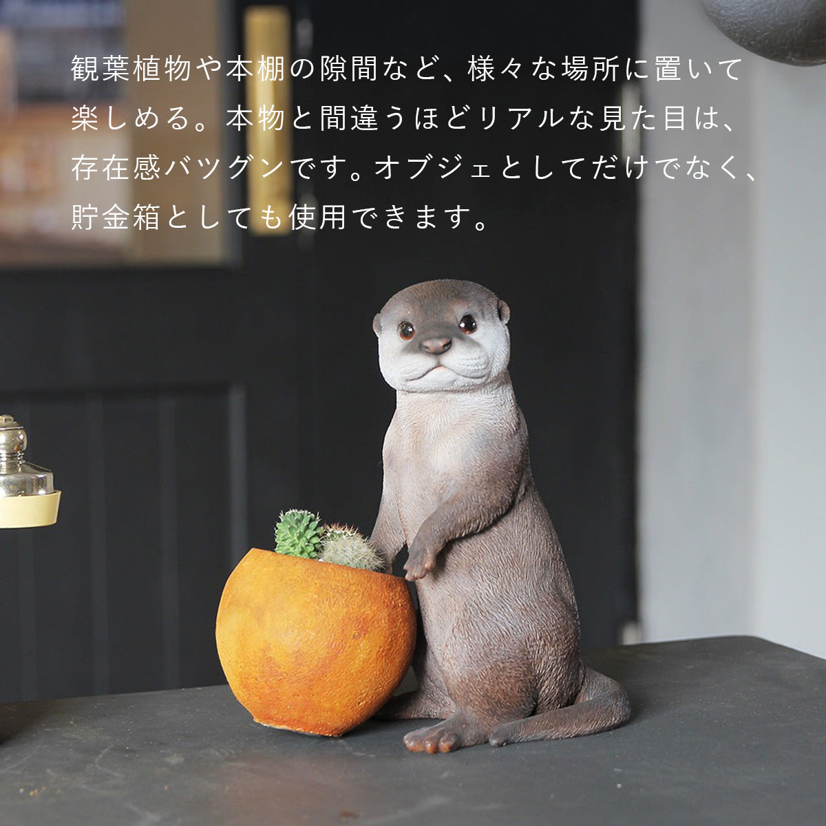 PET BANK ペットバンク OTTER カワウソ | 貯金箱 / オブジェ / 置物 / 癒し / インテリア / ギフト / magnet / マグネット【沖縄・離島 お届け不可】 [3]
