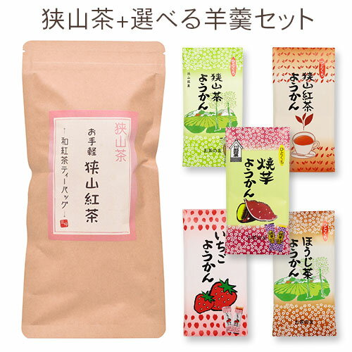 お手軽狭山紅茶～和紅茶ティーバッグ～（3g×15個入）+羊かん / 埼玉県産 / 狭山茶 / 日本茶 / お茶パック / 保存用チャック付き / ようかん / 羊羹 / セット商品のサムネイル