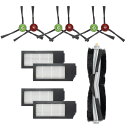 エコバックス X1 / T10対応 交換用消耗品11点セット 互換品 (サイドブラシ2個×3セット・フィルター4個・ローラーメインブラシ1本)