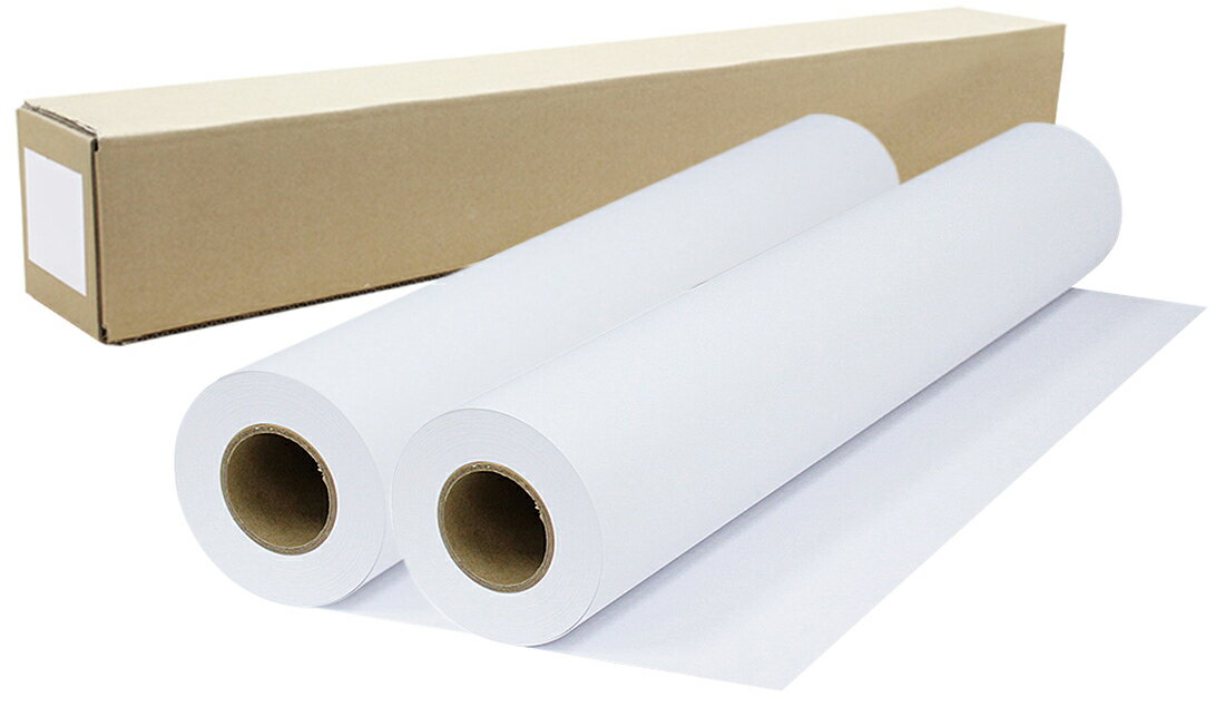 【2本セット】インクジェットロール紙 マット合成紙 / 微粘着 透明ドット糊付き 再剥離 幅610mm(A1ノビ)×長さ30m 厚0.18mm プロッター用紙 ...