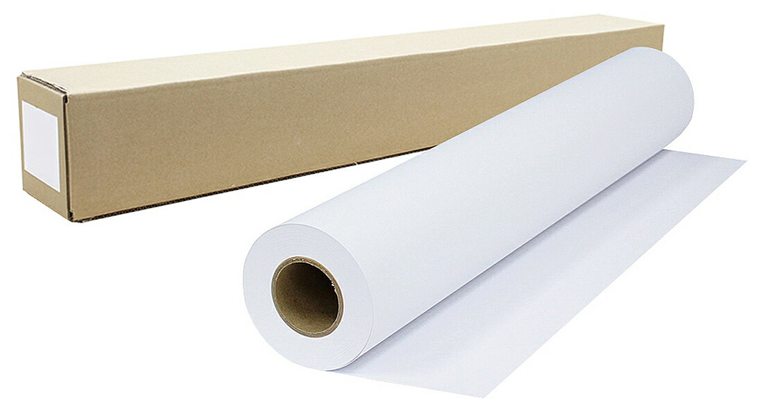 インクジェットロール紙 マット合成紙 / 微粘着 透明ドット糊付き 再剥離 幅610mm(A1ノビ)×長さ30m 厚0.18mm プロッター用紙 大判ロール紙 ...