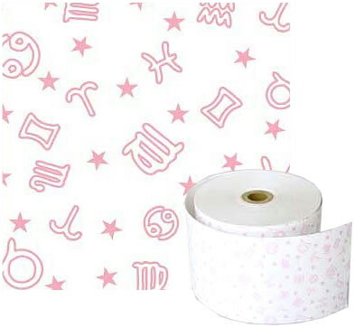 58mm幅用 58×80×12 星座 ピンク ファンシー感熱レジロール紙 （50巻パック） 【沖縄・離島 お届け不可】