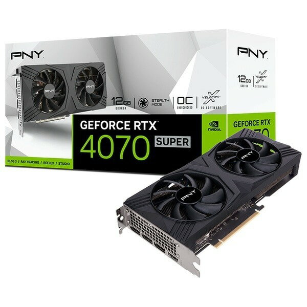 【東証上場の安心企業】【新品・在庫あり★】●PNY GeForce RTX 4070 SUPER 12GB VERTO OC デュアルファン (VCG4070S12DFXPB1-O)【送料無料!（沖縄・離島配送不可）】【kk9n0d18p】