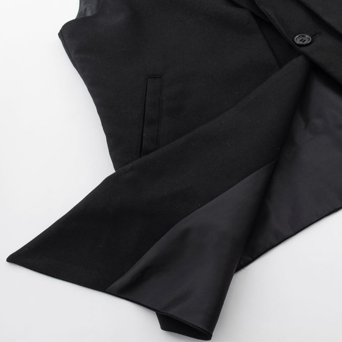 ベスト メンズ モード系 ロング丈 きれいめ ジレ ビッグシルエット アシメレイヤード V系 メンズファッション 日本製 AS SUPER SONIC