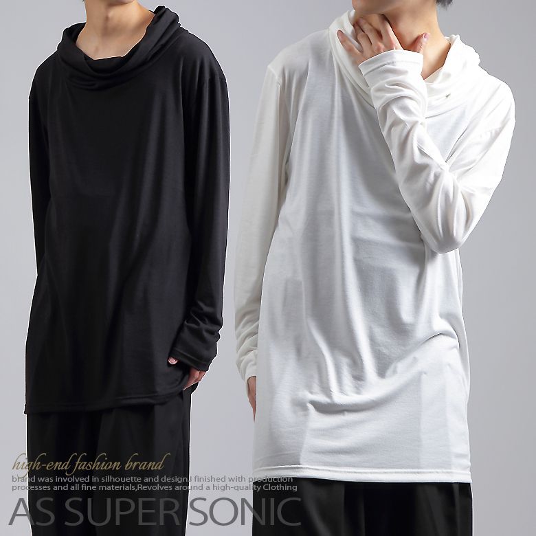 Rakuten - カットソー ロング丈 オフタートル ロングTシャツ メンズ モード系 AS SUPER SONIC