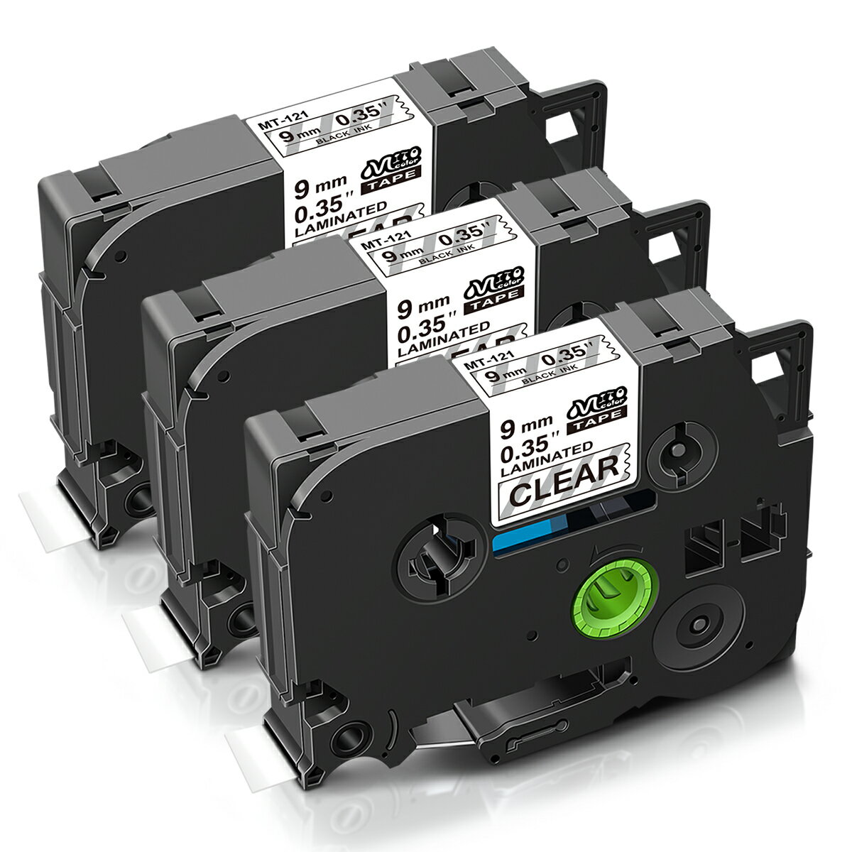 Tzeテープ 9mm幅【TZe1-121・透明地黒文字・3個セット】ブラザー用 互換品 ラミネートテープ ピータッチテープ P-touch用 ラベルテープ TZ...