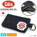 UES ウエス キーケース 日本製 デニム made in JAPAN コンパクト 薄型 鍵 車 丸カン コインケース ヴィンテージジップ ブランド ロゴ アメ...