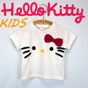 Hello Kitty ハローキティ KIDS BABY フェイス半袖T サガラ刺繍 半袖Tシャツ キャラT サンリオ トップス カジュアル かわいい 春 夏 涼しい 女の子 ガールズ 子供服 キッズ ベイビー