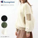 Champion チャンピオン アウター レディース ボア リブ 暖かい 秋 冬 クルーネック ポケット ファスナー チャック 刺繍 ワンポイント ポケット ジ...