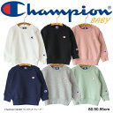 Champion BABY ワンポイント トレーナー チャンピオン ベイビー ワンポイント BASIC ベビー服 赤ちゃん 長袖 BASIC シンプル 無地 ワンポイント 刺繍 ロゴ こども 子供服 男の子 女の子 おそろい おしゃれ かわいい かっこいい スウェット 裏毛 トップス