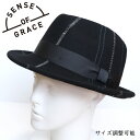 SENSE OF GRACE センスオブグレース 中折れハット ACE HAT フェルト ステッチ ジグザグ 遊び心 ダンディ ピンストライプ 帽子 秋 冬 メ...
