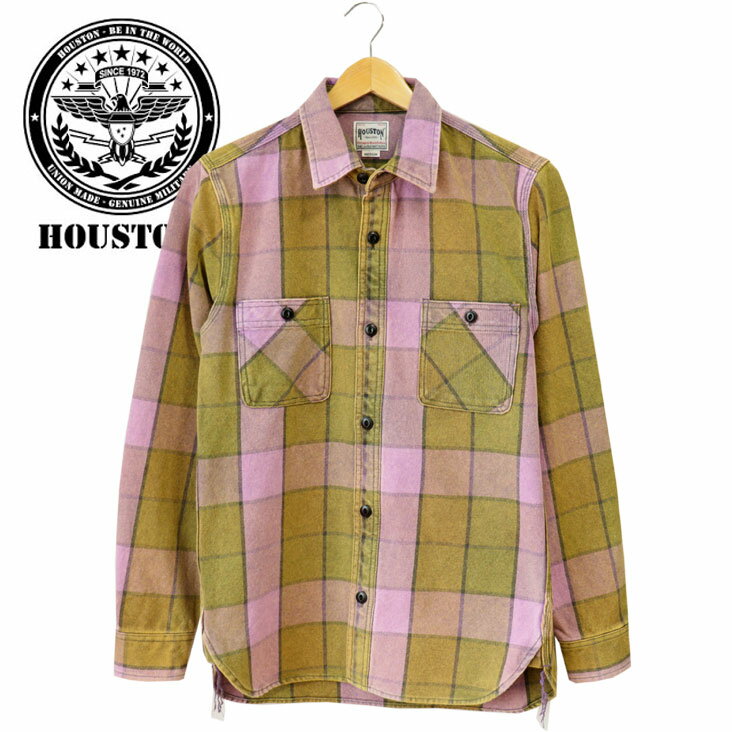 HOUSTON ヒューストン チェック ネルシャツ VINTAGE WASH チェックシャツ チェック柄 長袖 メンズ アメカジ チェック ブロックチェック ビエラ生地 猫目ボタン 丈夫 長持ち 秋 冬 オシャレ 日本製 made in japan カジュアル 人気 ブランド プレゼント ギフト ラッピング