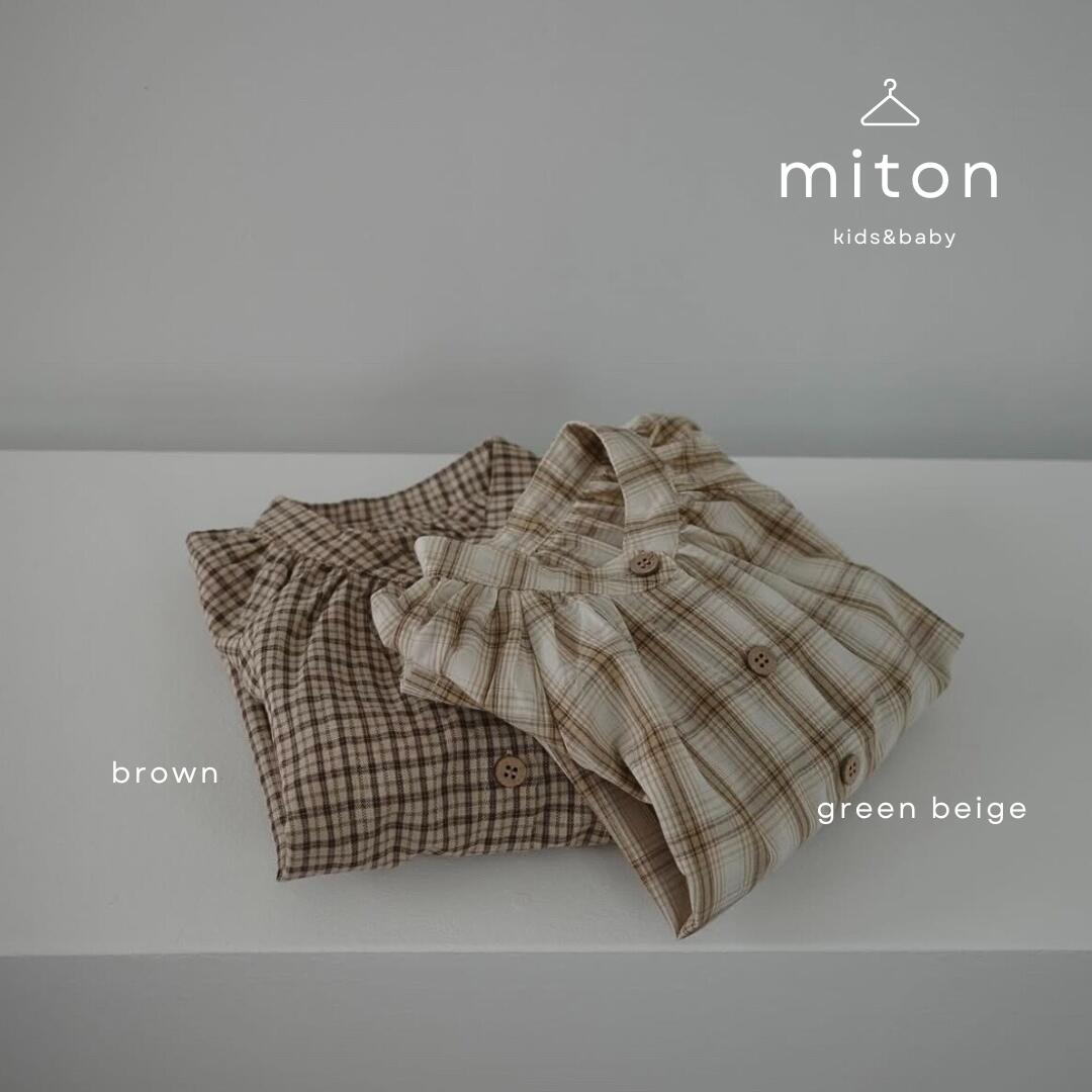 【miton original】【レビュー特典あり】miton kids (ミトンキッズ) check blouse チェック ブラウス キッズ トップス シャツ子供服 トップス 子供服 男の子 女の子 おしゃれ シンプル