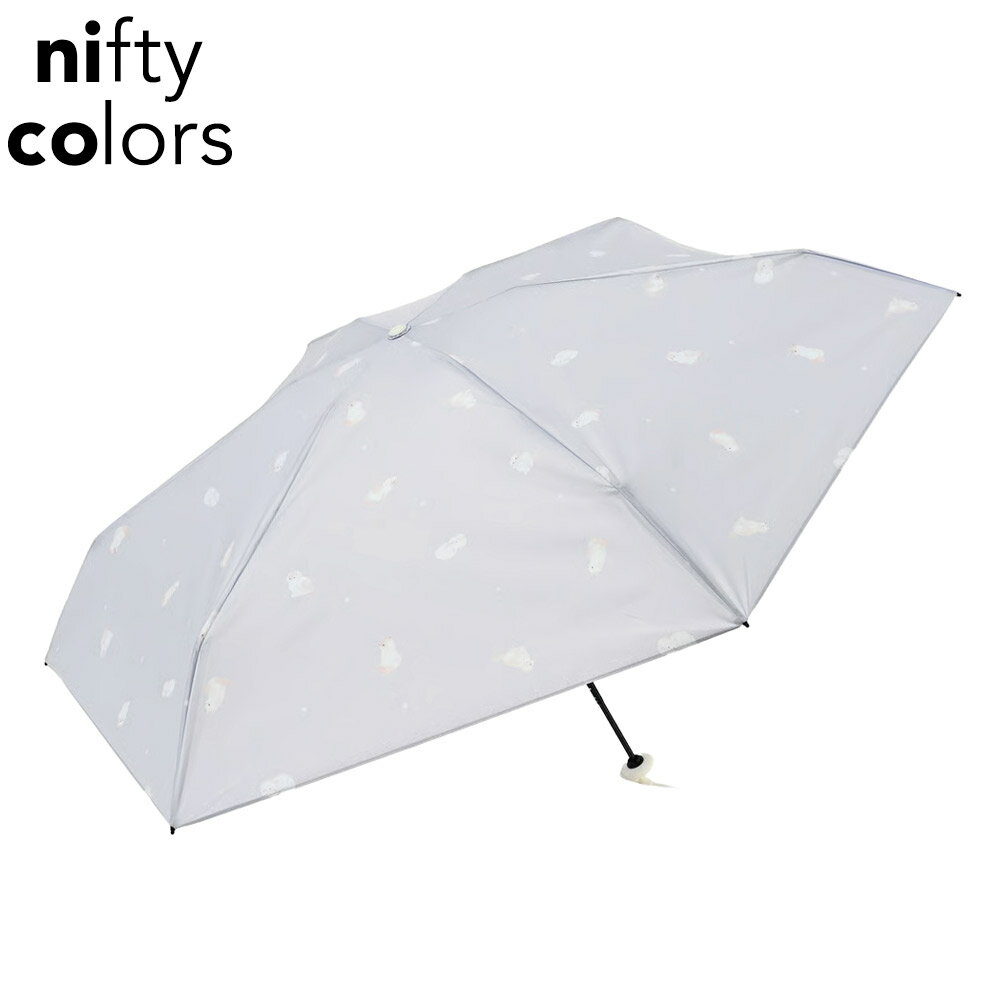乐天商城 - nifty colors 折り畳み傘 軽量 晴雨兼用 コンパクト アニマル柄 ネコ柄 ニフティカラーズ ポケラ猫5段ミニ 1864 傘