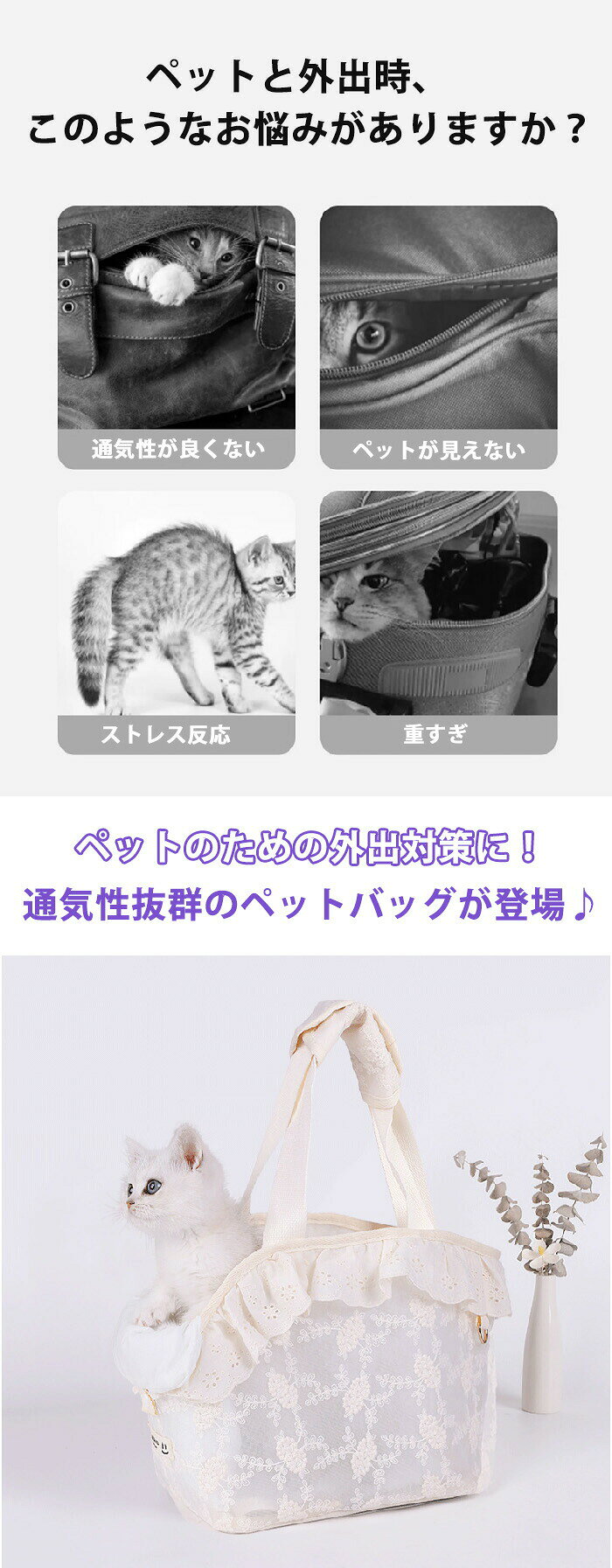 ペットキャリーバッグ 猫キャリー 猫 キャリーケース ペットキャリーバッグ 犬猫兼...