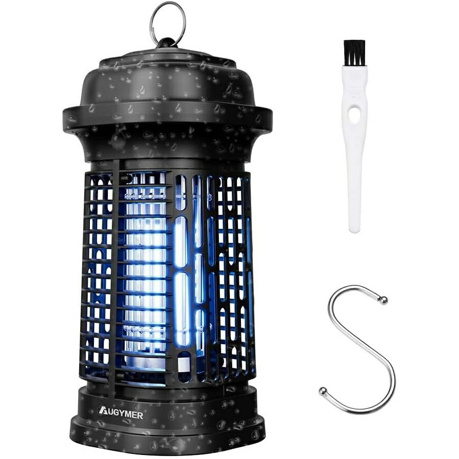 【強力電撃蚊取り器 IPX4防水 360°全方位殺虫 コンセント式 AC給電 電源コード長さ2m】電撃殺虫器 捕虫..