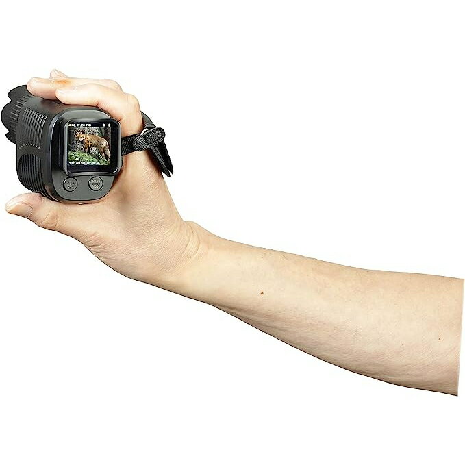 三つ葉ショッププロのキヨラカ AH-C01D　暗闇でも撮れる「赤外線暗視ハンディカメラ」録画撮影カメラ片手便利拡大 黒 ※箱に若干の傷あり。｜アングル2