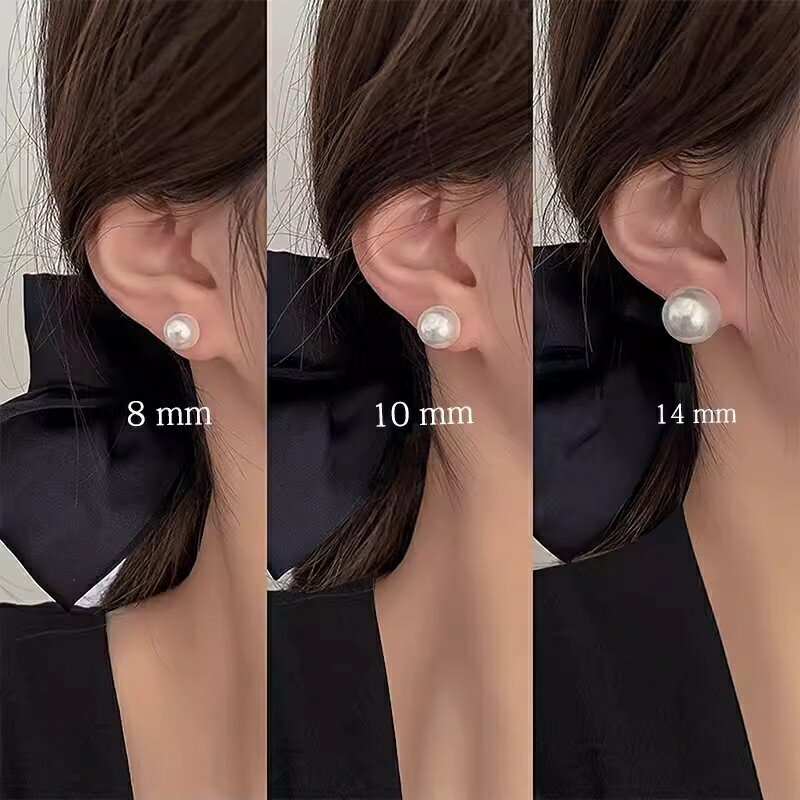 パール ピアス イヤリング レディース シンプル S925 シルバー 痛くない 付け心地 軽量 イミテーションパール 6mm 8mm 10mm 12mm 14mm サイズ選べる 結婚式 通勤 デイリー オケージョン フォーマル プレゼント Runea Code
