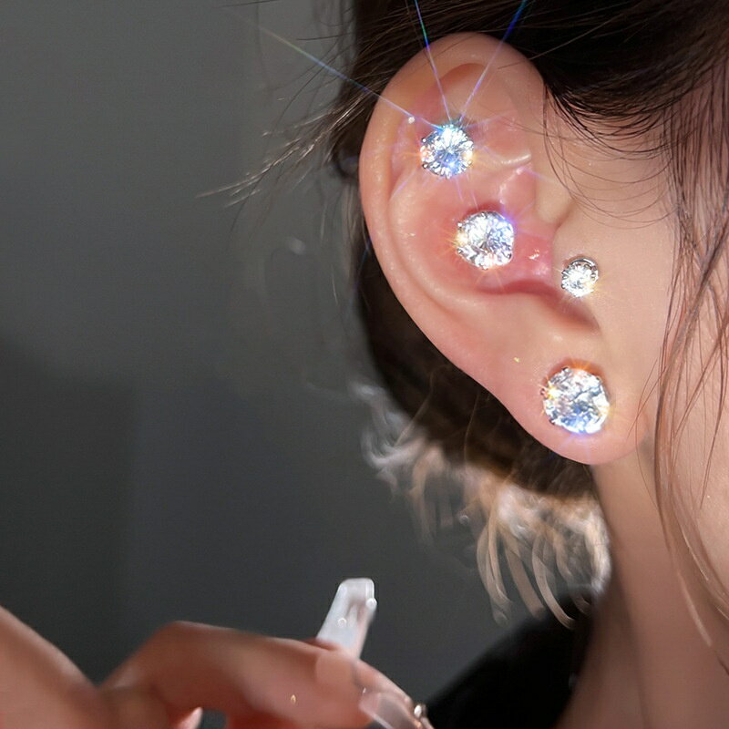 乐天商城 - イヤリング ノンホールピアス メンズ レディース 磁石式 クリップ 痛くない ジルコニア アクセサリー 幾何学 デザイン シンプル 上品 大人 かわいい 金属アレルギー対応 ニッケルフリー ユニセックス デイリー オフィス ギフト プレゼント Runea Code