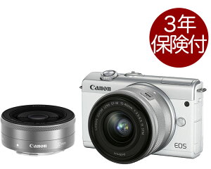 [3年保険付]キヤノン EOS M200（ホワイト）・ダブルレンズキット[02P05Nov16]