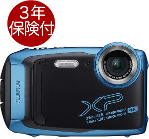 [3年保険付] Fujifilm FinePix XP140 スカイブルー 水深25m防水・耐衝撃・...