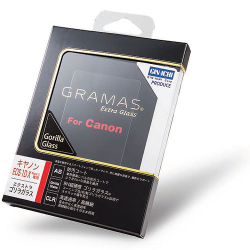 GIN-ICHIxGRAMAS Extra Glass for Canon EOS-1DX MarkII キヤノン イオス1DXマーク2ハイエンドデジタルカメラ用9H超硬度液晶保護ガラス 02P05Nov16