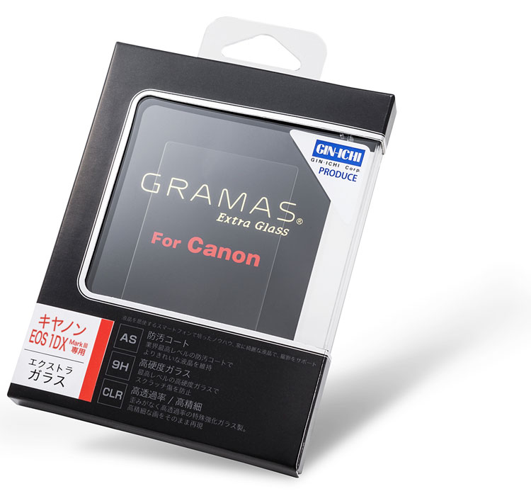 GIN-ICHIxGRAMAS Extra Glass for Canon EOS-1DX MarkIII用　坂本ラヂオ製ハイエンドデジタルカメラキヤノンイオス1DXマーク3用9H超硬度液晶保護ガラス[02P05Nov16]