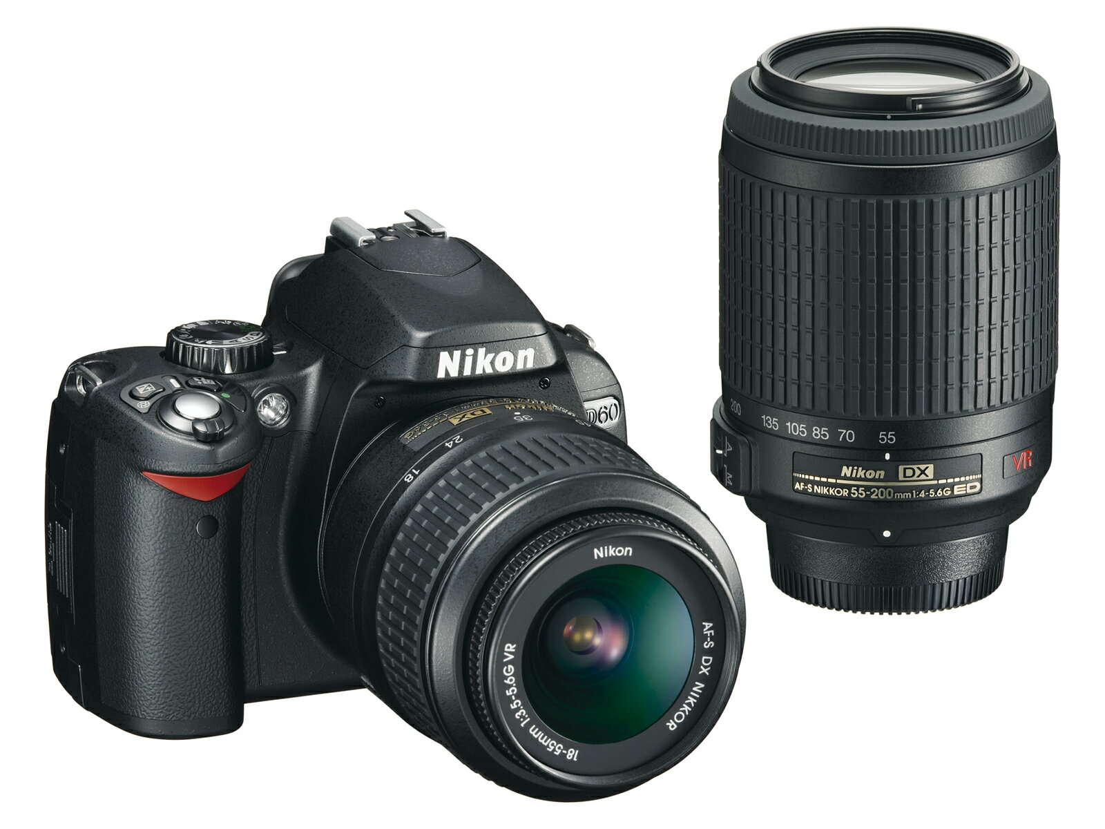 Nikon D60 ニコンデジタル一眼レフダブルズームレンズキット(D60+AF-S DX NIKKOR 18-55mm F3.5-5.6G VR+AF-S DX VR Zoom-Nikkor ED 55-200mm F4-5.6G(IF))『即納~3営業日後の発送』　【あす楽対応_関東】[02P05Nov16]