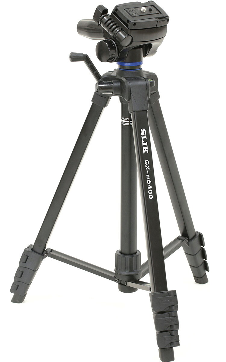 スリック GX-m6400 (4906752217207) スマホホルダー付き4段三脚ベーシックモデル4段アルミ三脚のサムネイル