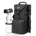 テンバ LL-400II『納期未定』デジタル一眼レフカメラを装着した最新AFヨンニッパ(400mmF2.8)がフード逆付けで、サンニッパ(300mmF2.8)がフード順付で収納できる[02P05Nov16]