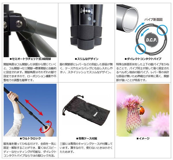 [耐荷重2kg]Velbon ウルトラ553ミニ 雲台付小型三脚[02P05Nov16]