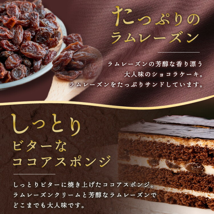 三ツ星やドルチェシリーズ ラムレーズンショコラ チョコレートケーキ 4切入 洋菓子 スイーツ ギフト ケーキ贈り物 お取り寄せ 催事 冷凍 お菓子