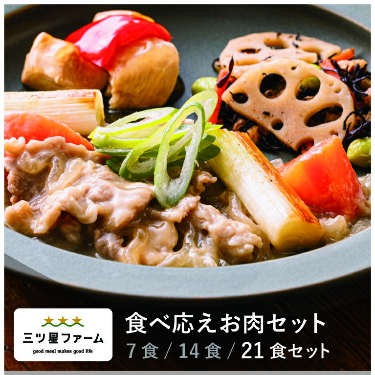 【お買い物マラソン限定17%OFF】 冷凍弁当 お弁当 おかず 食べ応えお肉 21食セット 冷凍食品 三ツ星ファーム 一人暮らし カロリー 健康 簡単 時短調理 減塩 野菜不足 送料無料のサムネイル