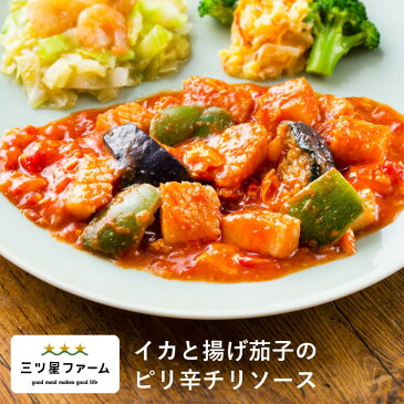 【10%OFF】 イカと揚げ茄子のピリ辛チリソース冷凍食品 冷凍弁当 お弁当 おかず カロリー 健康 簡単 時短調理 減塩 栄養バランス 野菜不足 中華 250kcal以下