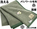 入荷/洗える 毛布 メリノ ウール 140x200cm シングル ウールマーク付き 公式 三井毛織 日本製 グリーン色 E1227E YHA