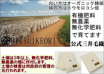 再入荷/三井毛布 シングル オーガニック 綿毛布 縁も綿 たて糸横糸も綿100％ 純粋 綿毛布 送料無料 【newyear_d19】