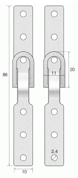 N型吊カン 特大 鉄 タテ穴 1箱50組入 木ネジ無し 安全荷重：20kg　