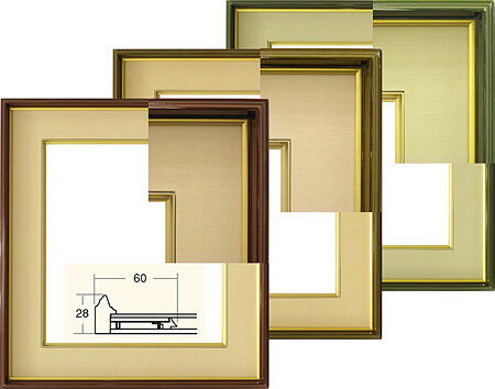 フレーム.額.4954-色紙額縁.ブラウン/ベージュ.よもぎ/ベージュ.オリーブ/ウグイ