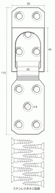 樂天商城 - ステンレス平ヒートン 100号用No.6005　送料無料！（メール便にて）