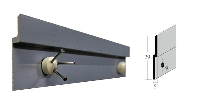 水平器付ハンガーレール 250mm 3穴 石膏ボードピースネジ(No.1886)1個