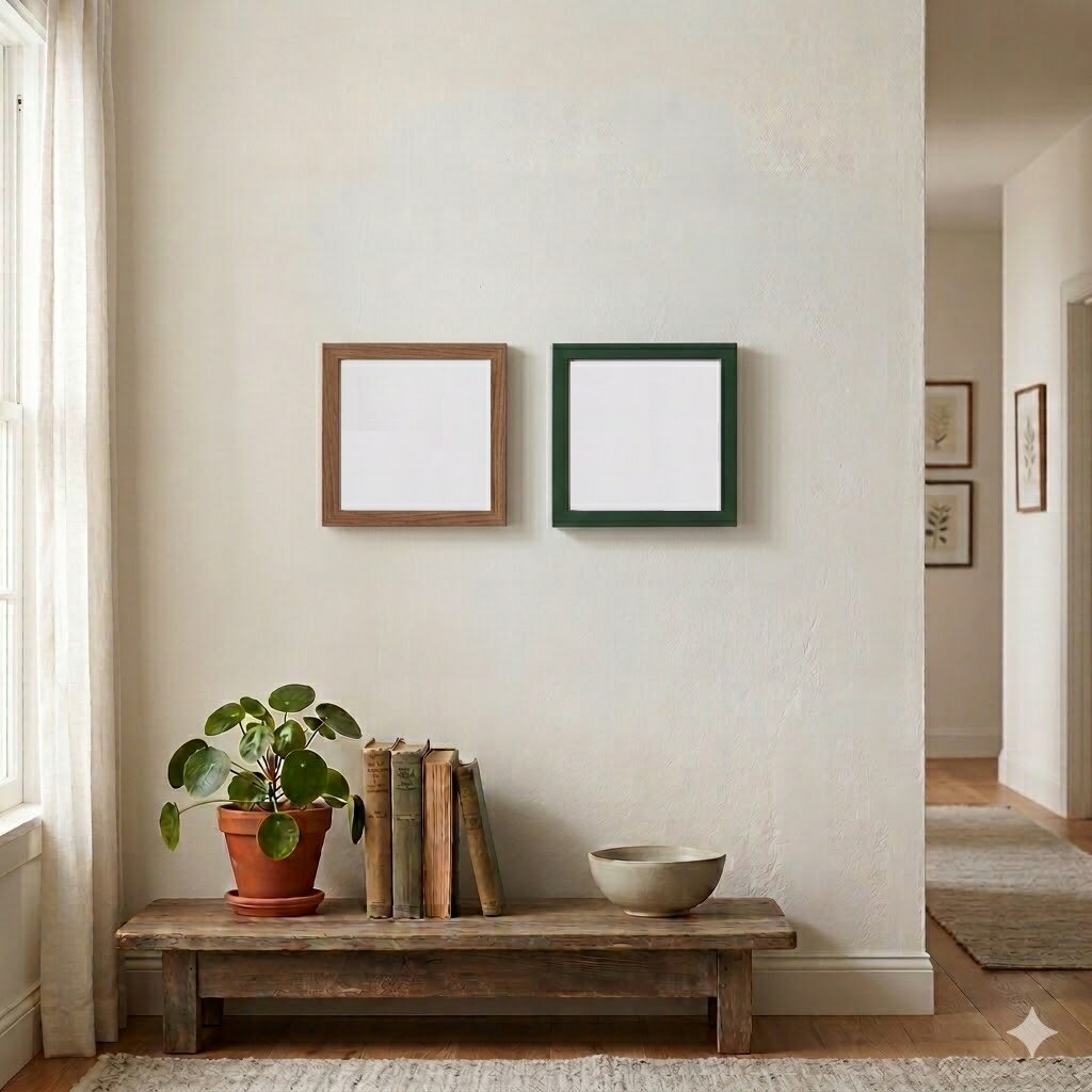 変形額.フレーム.額.デッサン額縁　5767 ブラウン,グリーン サイズ350角（350mmX350mm）