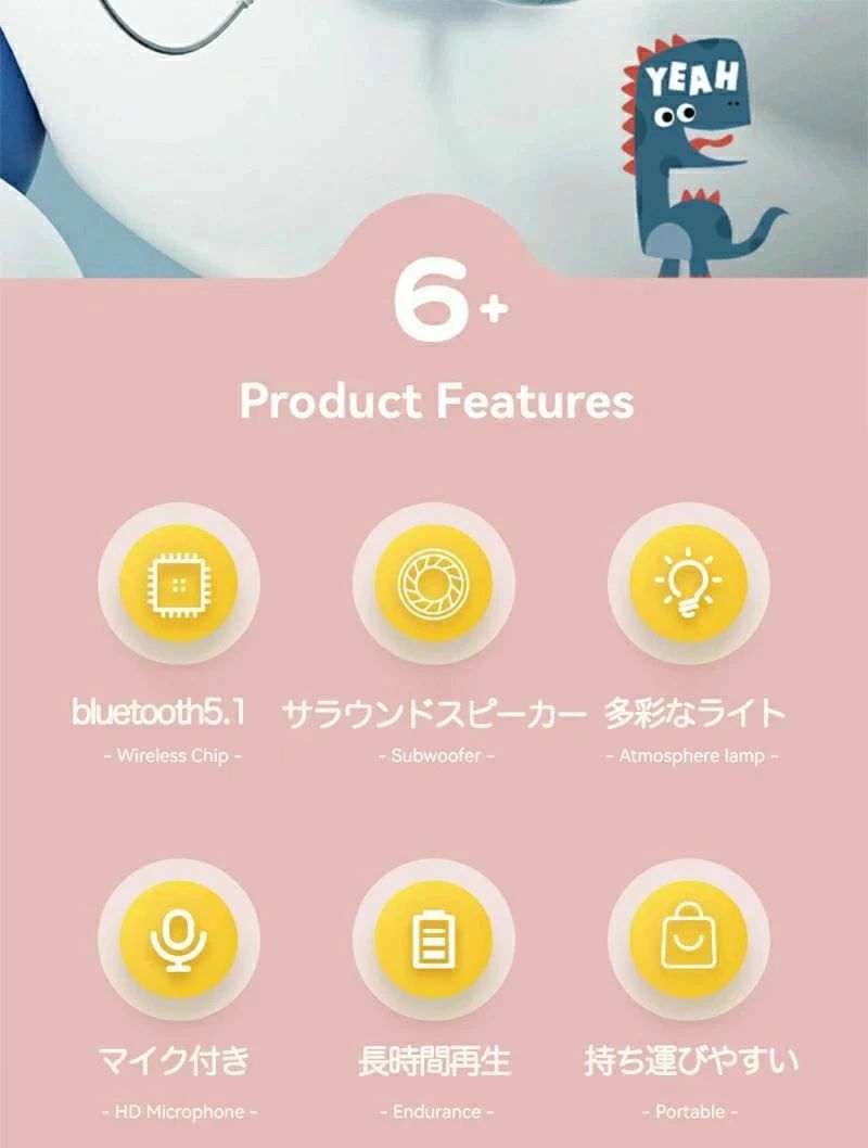 ヘッドホン マイク付き 6色 ワイヤレス 子供用 大人用 Bluetooth5.1 猫耳 ヘッドフ...