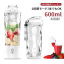 1台多役!ミキサー ジューサー ジューサーミキサー 持ち運び 2段階モード 丸洗い可 600ml ミキサー スムージーミキサー 大容量 小型 氷も砕ける 洗いや...