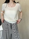 Tシャツ 透け感 半袖 レディース カットソー サマーニット 半袖 プルオーバー 透け感 夏 秋 春 トップス tシャツ ゆったり カジュアル おしゃれ シンプル ゆるっと きれいめ 着回し オフィス 通勤 OL(4)