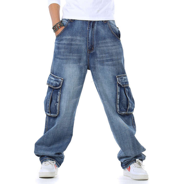 デニムパンツ メンズ バギーパンツ ジーンズ ゆったり風 ロングパンツ 大きいサイズ 30-46