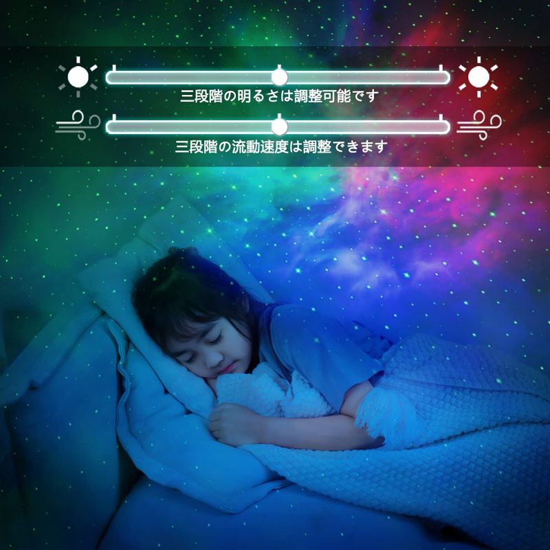 プロジェクターライト LEDスタープロジェクターライト ベッドサイドランプ 星空投影ランプ プラネタリウム 8種類点灯モード リモコン機能 3階段輝度/速度調整可 四つの異なる角度ロマンチック雰囲気作り ク