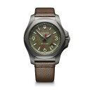 ビクトリノックス 腕時計（メンズ） ビクトリノックス Victorinox 腕時計 I.N.O.X. Titanium GN dial BN leather strap イノックス タイタニウム 241779 vx-241779 アウトドア 釣り 旅行用品 キャンプ 登山 レザー 大人用