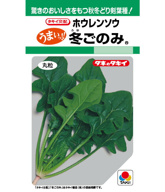 〈GF小袋・1dL・1L〉ホウレンソウ種【　冬ごのみ　】タキイ種苗