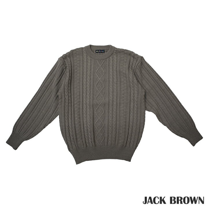 乐天商城 - JACK BROWN クルーネックセーター【ブラウングレー】